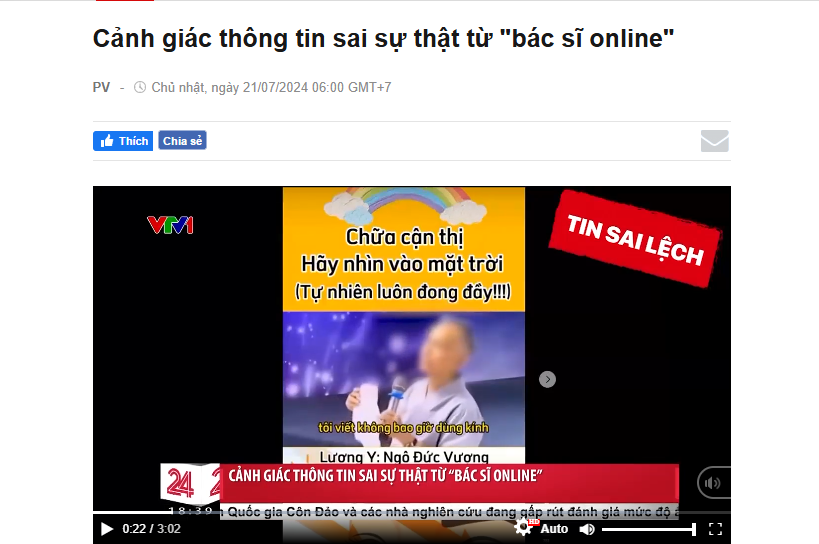 VTV1: Cẩn thận với các bác sĩ online