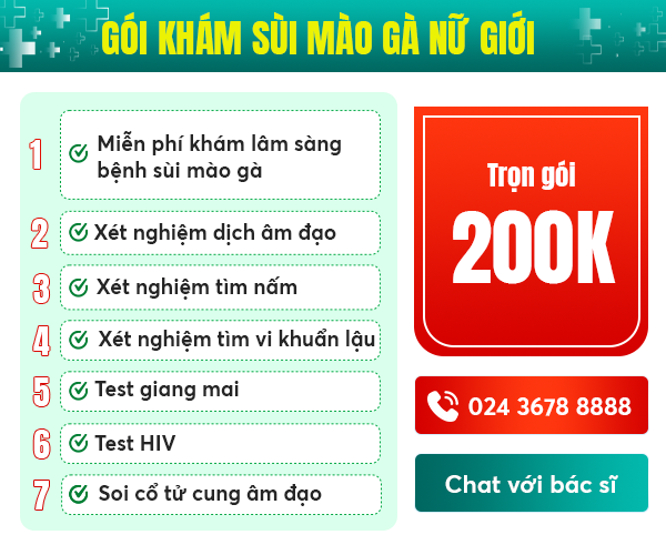 bảng giá sùi mào gà nữ